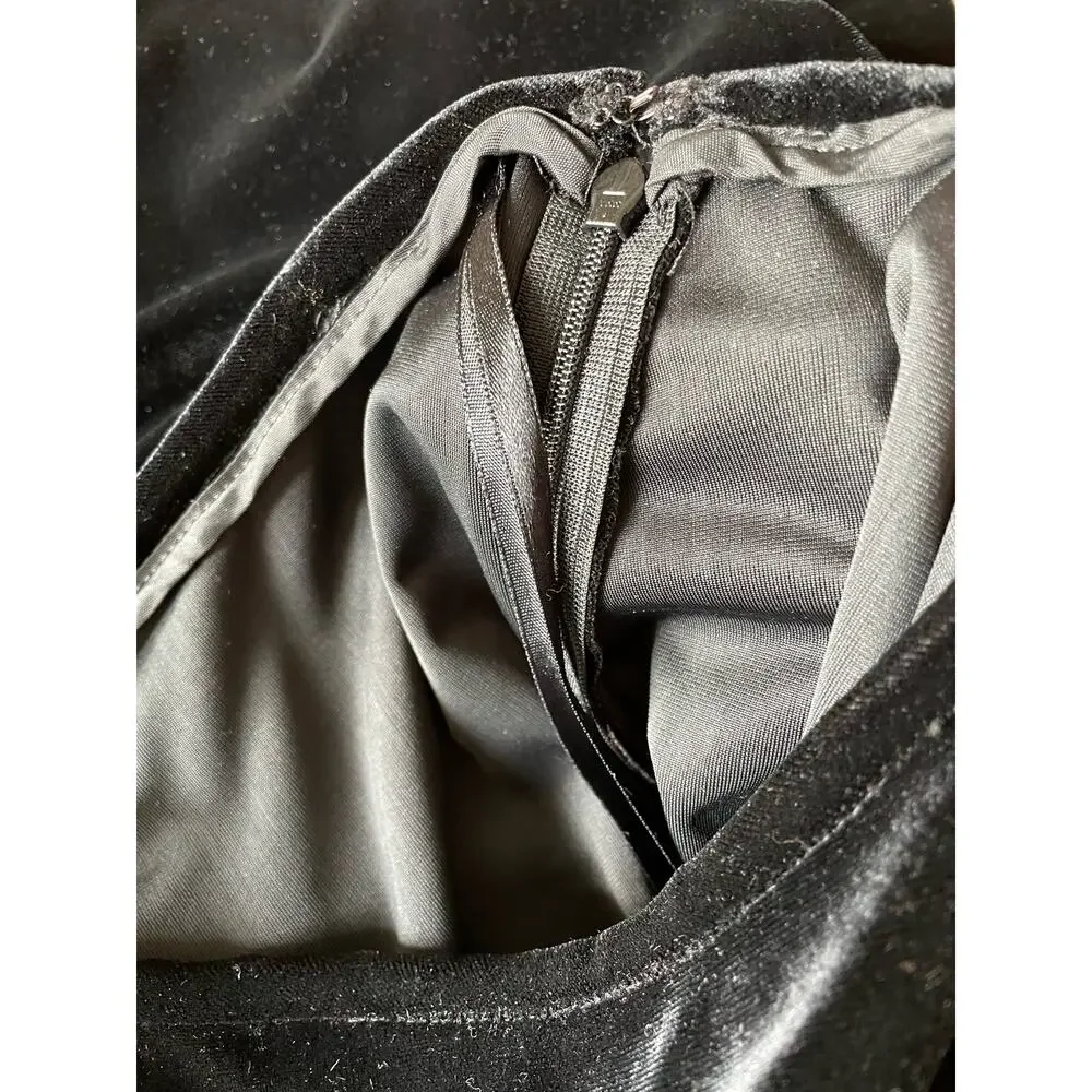 Linda Allard Ellen Tracy Black Velvet Maxi Skirt 10
